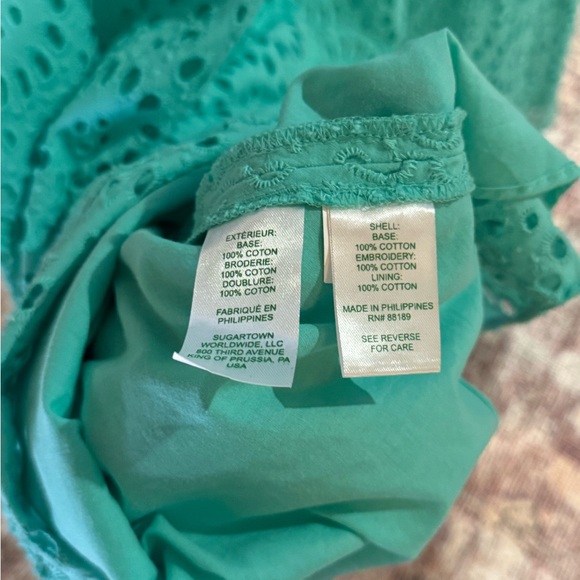 Lilly Pulitzer Chrisella Eyelet Embroidered Midi Dress - Green Blue Summer - Picture 12 of 14